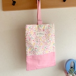 【園児向け】ピンクの小さなお花の上履き入れ