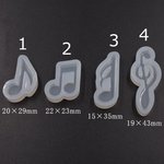 A483_2  3個 シリコンモールド レジンモールド 音符 ハンドメイド用 3X【1ヶ】