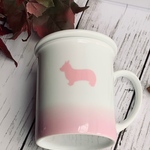 コーギー柄の蓋つきマグカップ