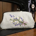刺繍親子がま口長財布・花束