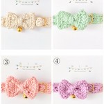 🎀レースリボン🎀　4色　コットン首輪☆　小型犬＆猫の首輪★