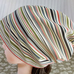  難隠し帽子 34*57 矢鱈縞 意匠 キャップ 室内帽子Hand-made Kimono Cap