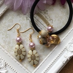 Ｎｏ．384 ☆特別セット☆アンティーク系秋ピアス＆ヘアゴムセット