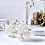 残りわずか‼︎white pearl flower ball pierce/earrings