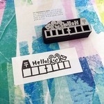 郵便番号枠 ネズミちゃん「Hello!」はんこ