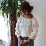 【SM】ゆるふわダブルガーゼで魅せる、シャーリング袖のブラウス（ホワイト）