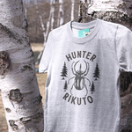 [名入れOK]ハンター 昆虫Tシャツ コーカサスオオカブト お名前 グレー_H007