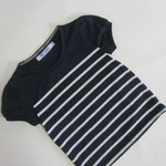 リンクコーデ　90 パフスリーブTシャツ　ネイビーⅩ白ボーダー 　