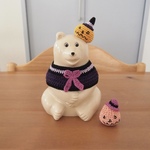 しろくま貯金箱用 かぼちゃ帽子のハロウィンセット