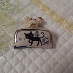 ☆がま口  印鑑ケース ☆散歩してる猫