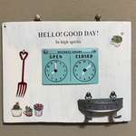 オープン&クローズ時計  フック付きガーデニング ボード ⏰ 送料無料
