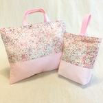 iymt☆様専用オーダー品♡レッスンバッグ&上履き袋・リバティ・アデラジャ（レッド系・ラメ入り）受注、オーダー可・入園入学・お受験に