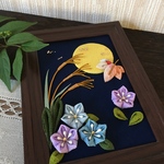 つまみ細工（アレンジつまみ細工）「秋・お月見　①」