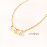 【ご予約品】［K14GF］イエローサファイアの3粒ネックレス