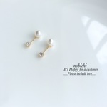 new▷clear pearl stoneピアス/ノンホールイヤリング＊受注製作＊C56