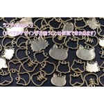 M1767  50g  レジン枠 チャームパーツミックス MIX 猫の顔【50g】ゴールド
