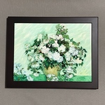 ゴッホ 薔薇 バラのある花瓶 フォトタイル木製フレーム付き
