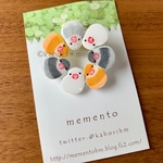 サークル文鳥のブローチ
