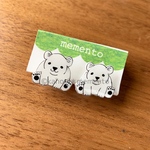白くまとお花のイヤリング