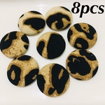 送料無料 8個 ヒョウ柄カボション 
