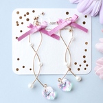 elegant girl pinklavender♡　ゆれるピアス/樹脂ノンホールピアス（イヤリング）