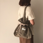 巾着トートバッグ  カーキ