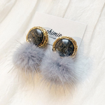 【１点のみ・再販不可】【 chimie vintage-901 】フランスヴィンテージ ボタンとミンクファージュエリー