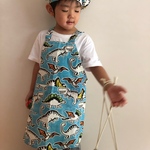 オーダー分  キッズエプロンと三角巾と巾着袋のセット 100㎝