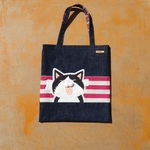 ヒゲぶくろ猫　ぺたんこトートバッグ