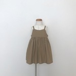 【NEW】ワッシャー加工コットンのribonワンピース ベージュ