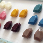 New！1６個★レトロカラー　多角形ビーズ　