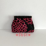 北欧調ダリア柄＊バネ口ポーチ＊