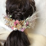 【 アンティーク】ドライフラワー髪飾り ヘアパーツ  ヘッドドレス  成人式 前撮り