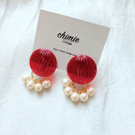 【１点のみ・SALE】【 chimie vintage-915 】ヴィンテージレッドと2wayパールチャームのジュエリー
