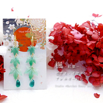 【紅葉ピアス･イヤリング】*紅葉の雫の耳飾り*【碧】
