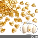 ネイル パーツ 中薄 キラキラ ハート コイン スタッズ 30個 (D216)