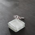 ホワイトトパーズ　バタフライクロスCZリング　SILVER925