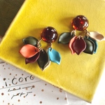 べっ甲♢花びらイロとりどり♢2way earring 