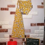 💛即日発送💛110〜130cm💛キュートなスマイルプリント💛子供エプロン&三角巾セット💛