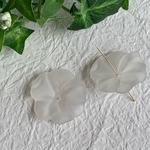 ヴィンテージ フラワーアクリルビーズ  フロストクリア 2個セット