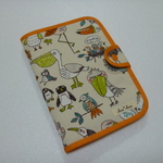 ５２７．鳥、鳥、鳥がいっぱい柄お薬手帳&診察券ケース　通帳ケース　再販３