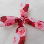 薔薇柄　グログラリボン　25ｍｍ　3ｍ