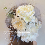 ＊純白の花嫁髪飾り＊ウェディング ブライダル 結婚式 前撮り 和装 白無垢 成人式＊ハンドメイド ヘッドドレス＊