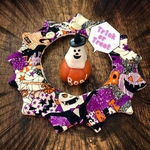 ペット用トゲトゲスタイ♡ゴーストパーティ柄🎃(パープル)♡鈴オプション