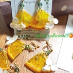 ジューシー4分の1カットオレンジピアス、イヤリング🍊