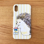 ハリネズミのスマホケース(イエロー)