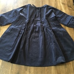 SALE110〜120㎝スモックワンピース ブルー×ネイビーコーデュロイ