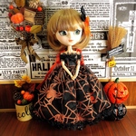 ブライス　リカちゃん  プーリップ  ハロウィン  ドレス   スパイダー