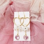 すずらんハートドロップピアス&イヤリング R463