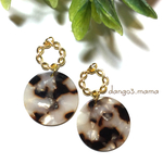 300円☆大ぶりべっ甲☆ツイストリングのピアス/イヤリング
